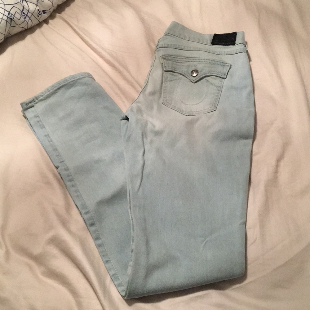 True Religion Cora Mid Rise Straight Leg Jean Sz28